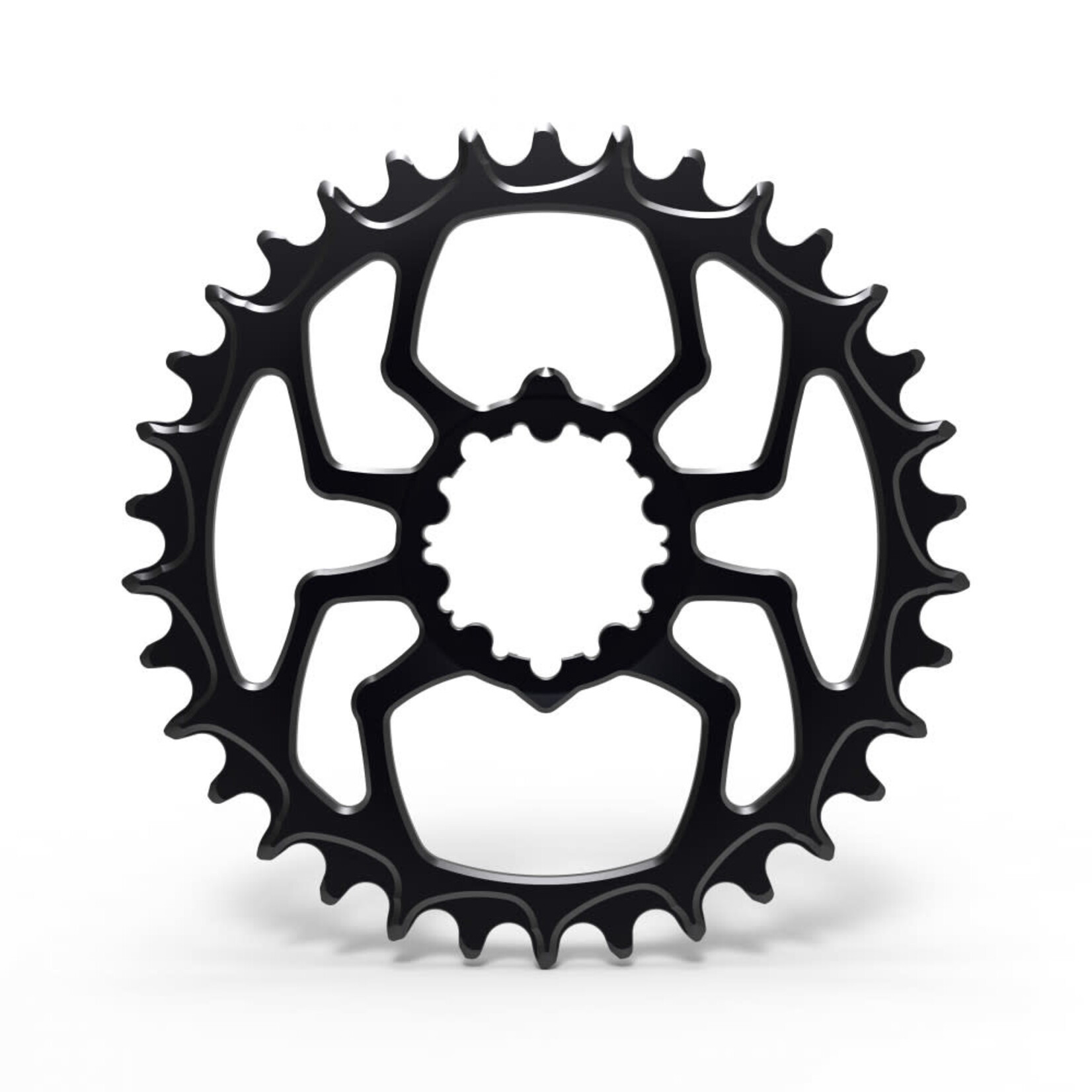 Alugear Alugear SRAM 3 bolt Round Fat Bike (-4mm offset) Chainring - Size: 28T - Color: Black