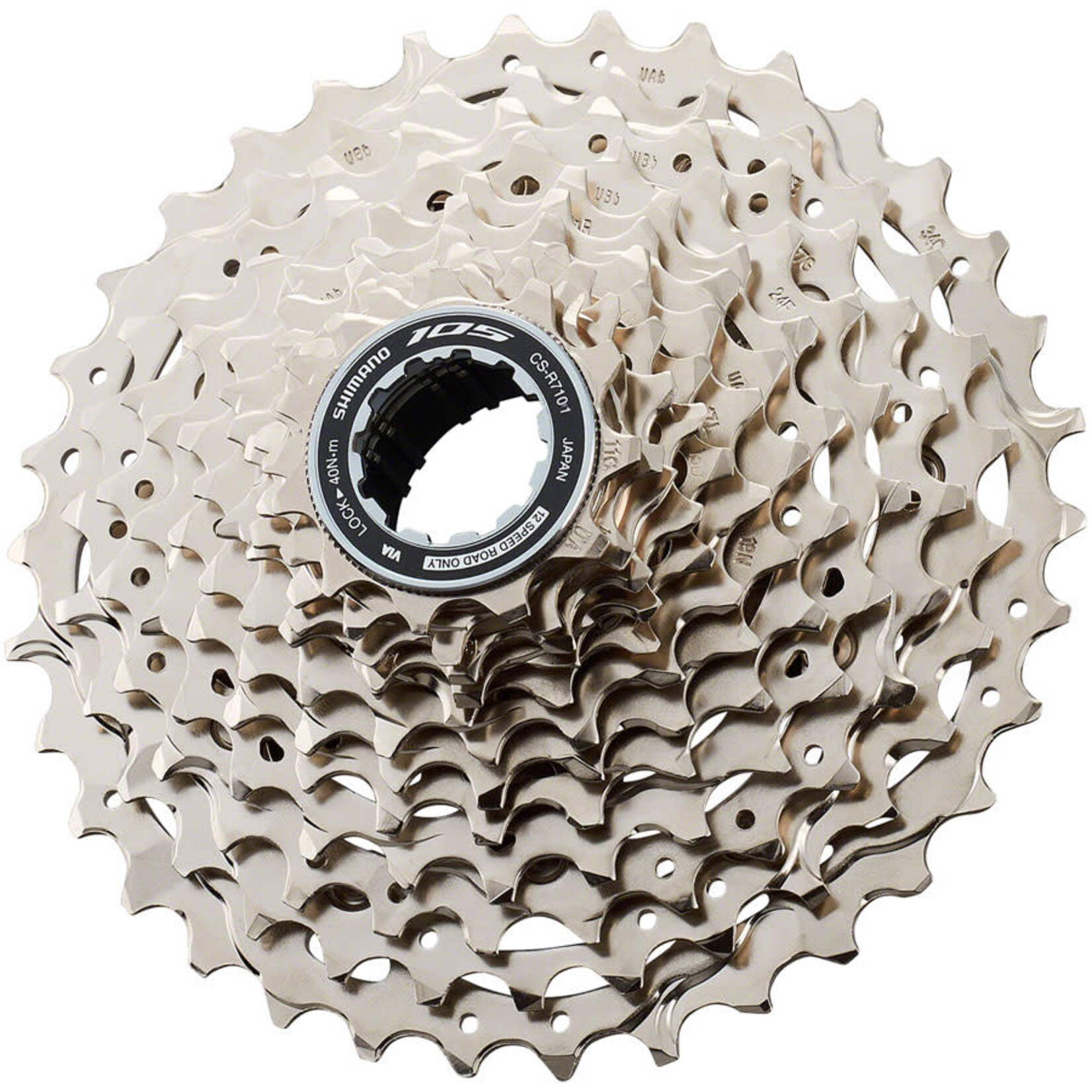 Shimano Shimano 105 CS-R7101-12 Cassette - 12-Speed, 11-34t, HG L2, Silver