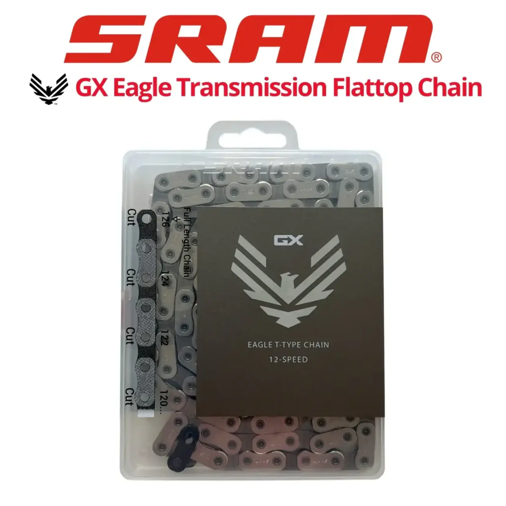 SRAM SRAM, GX Eagle T-Type Flattop, Chain, Speed: 12, Links: 126, Silver
