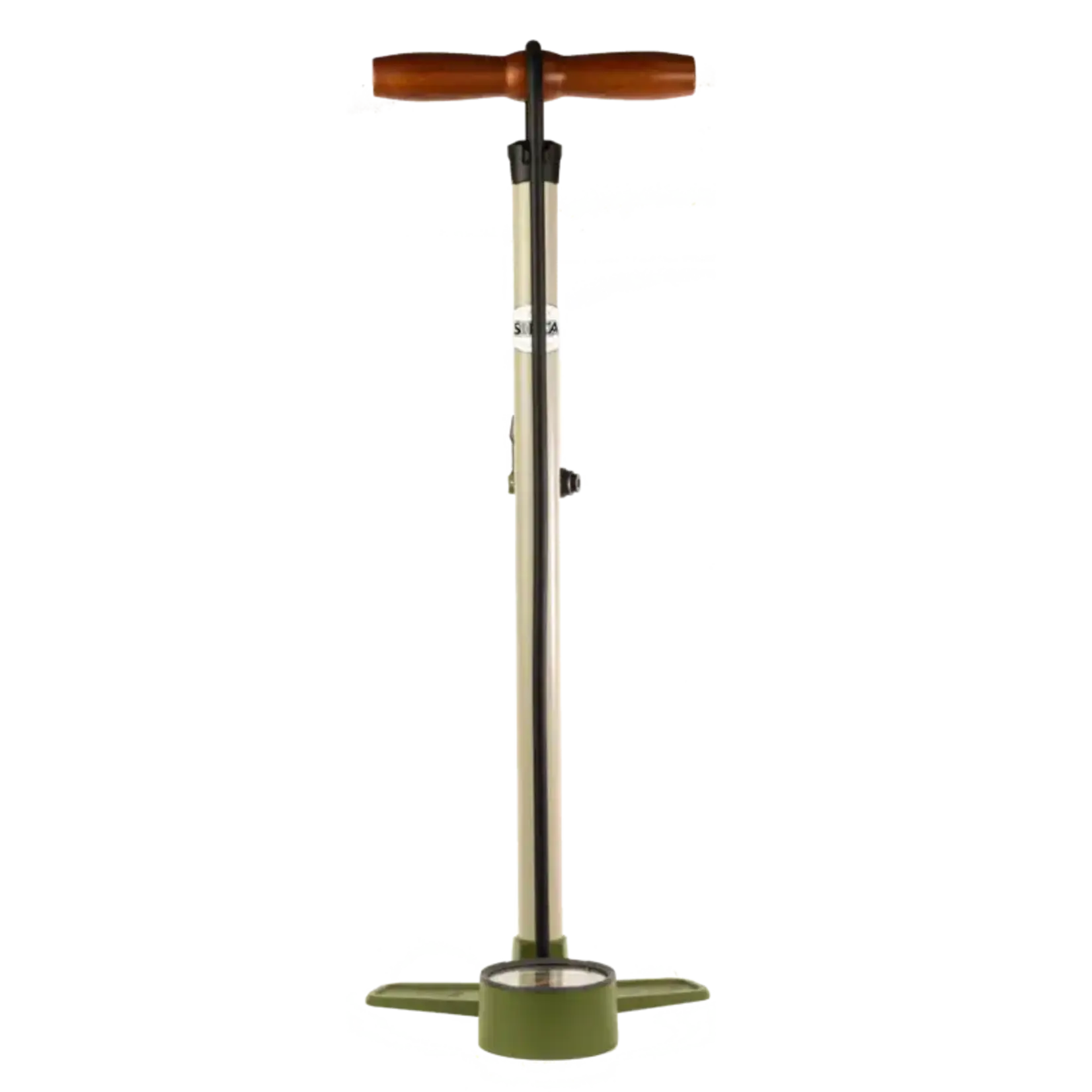 Silca Silca Terra Floor Pump - Aluminum Barrel, 2-Stage Gauge, 120psi, Gray