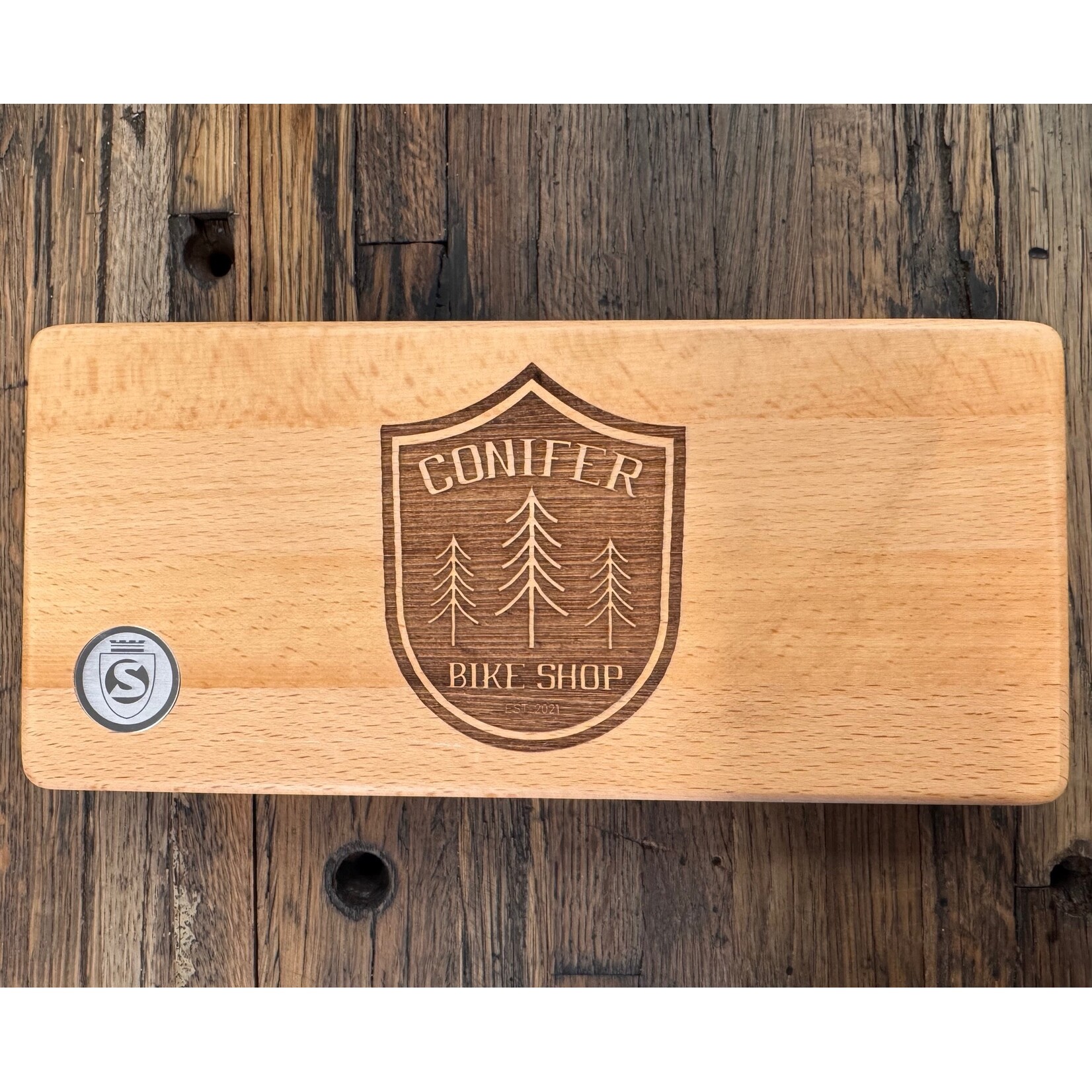 Silca Silca HX-ONE Conifer Bike Shop Custom Engraved home essentials tool kit in wood box