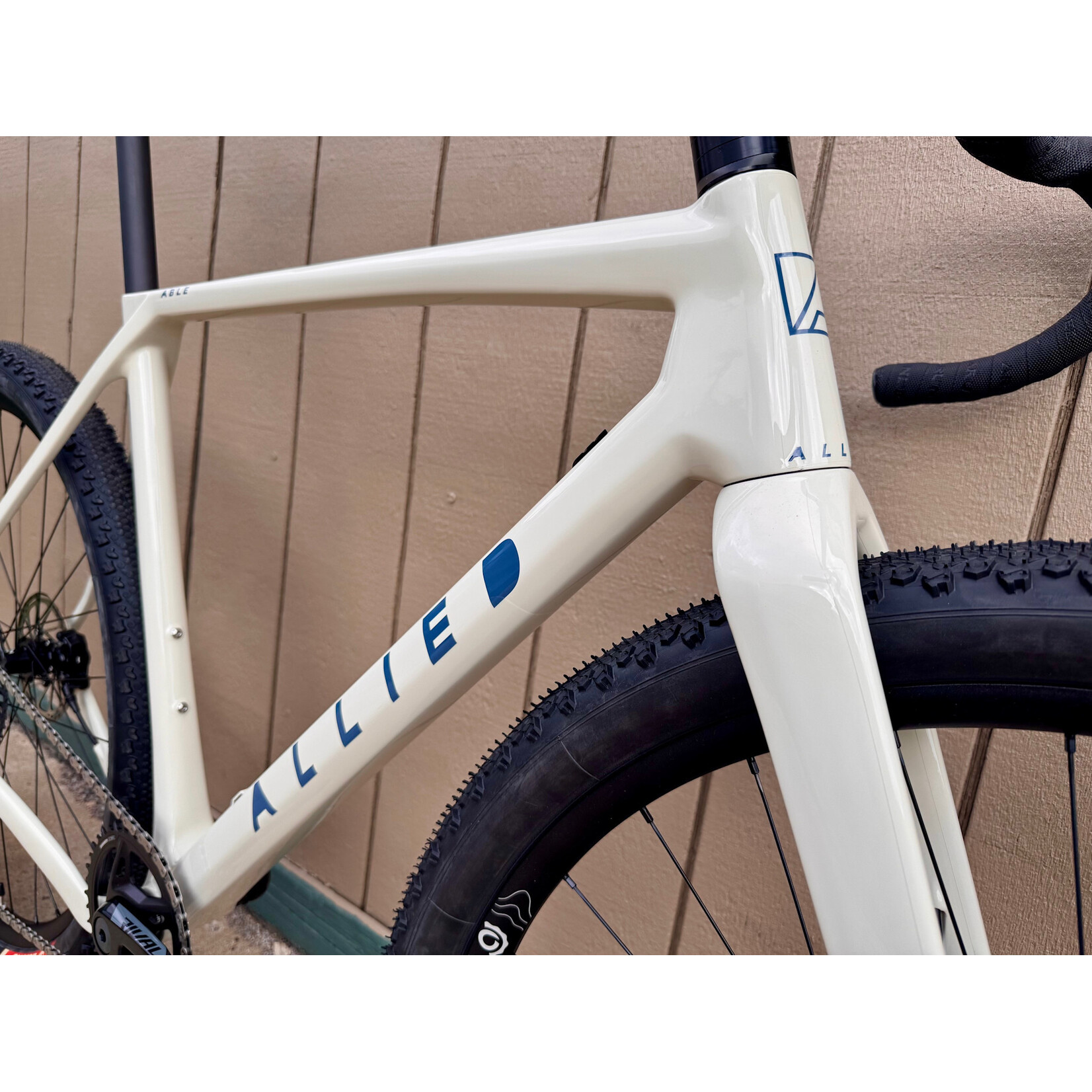 Allied Cycle Works Allied Able - SRAM Force AXS Mullet, Industry Nine GRCX w/ 29x2.25 - ECRU (Beige) / Cavalry Blue Logos- 56cm