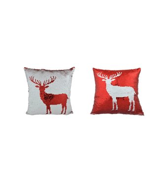 Nostalgia Cushion Deer Red/White
