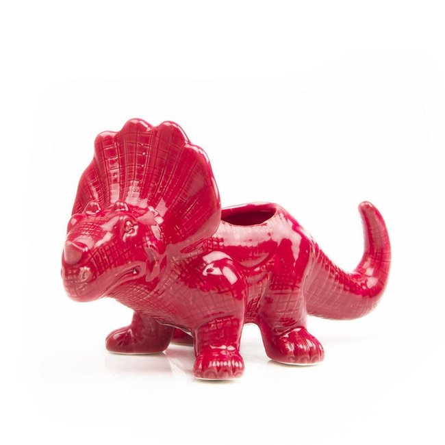 Red Triceratops Planter