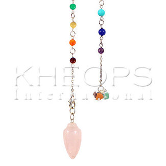 Kheops International Chakras Pendulum - Rose Quartz