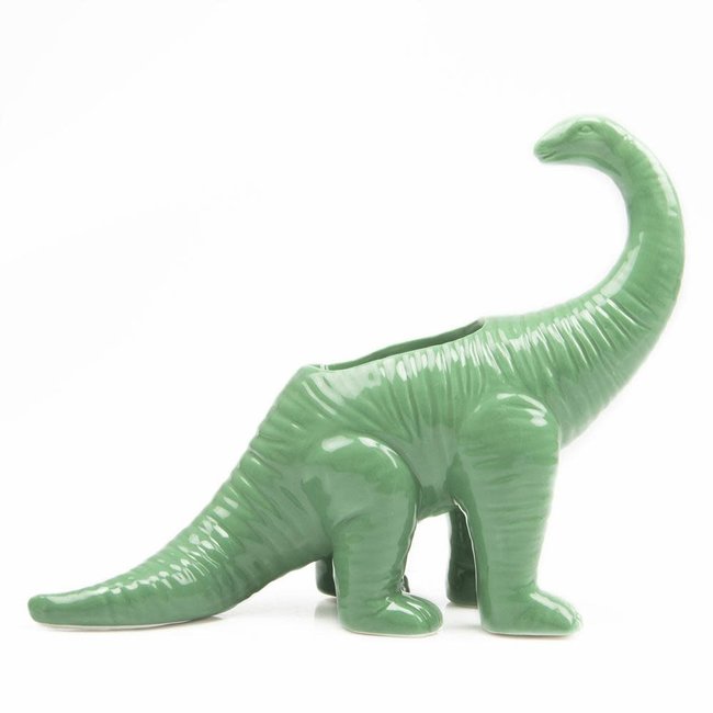 Ceramic Brontosaurus Planter - GREEN
