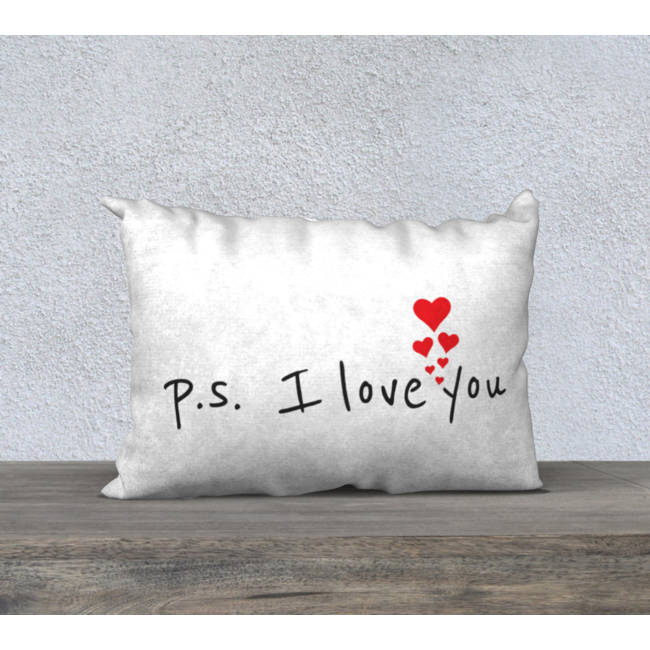 P.S. I Love You - 14x20 Velveteen Throw Pillow