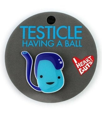 I Heart Guts Testicle  Lapel Pin - Having A Ball