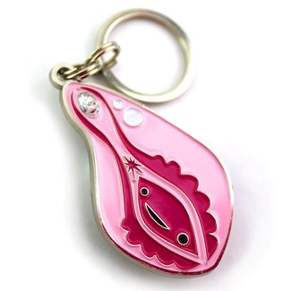 I Heart Guts Vagina + Vulva Keychain With Sparkly Clit Face