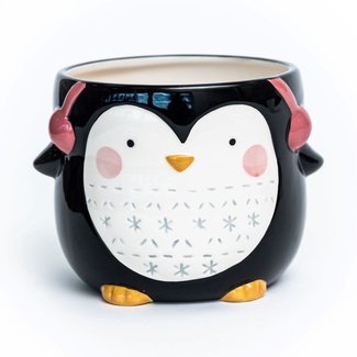 Penguin Shaped Dolomite Container (Fits 2" Pot)