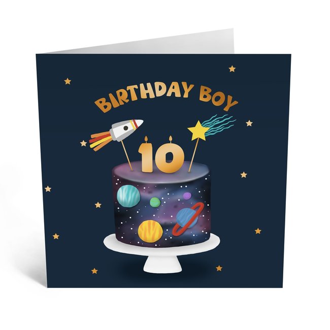 Birthday Boy Cute 10th Birthday Card
