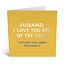 Husband I Love You 99% of the Time Card~Blank Inside