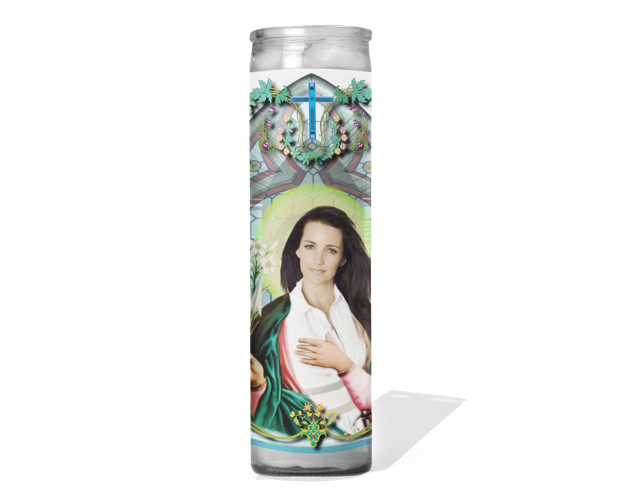 Calm Down Caren Sex And The City Charlotte Celebrity Prayer Candle Ziya Blue