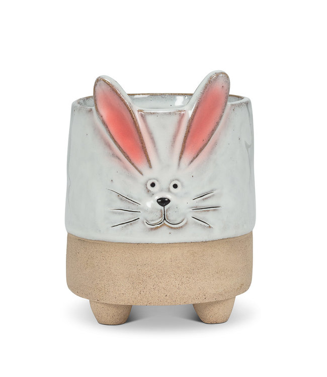 Lg Bunny w/Ears Planter-5.5"H