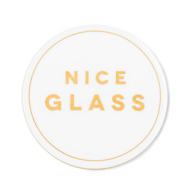 Abbott Nice Glass Coaster-4"D