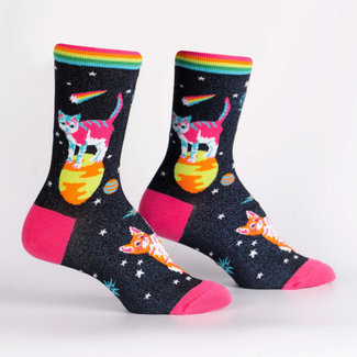 Sock It To Me Woman's Crew Space Cats