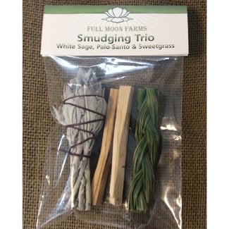 Full Moon Farms Smudging Trio-White Sage,Palo Santo and Sweet Grass