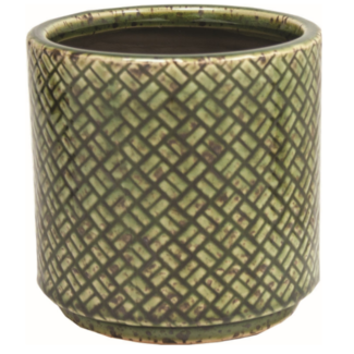 Action Imports Lexington Green Glazed Ceramic Pot ( Fits 4" pot)