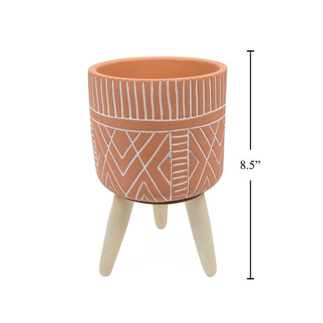 Concrete Planter with Wood Legs