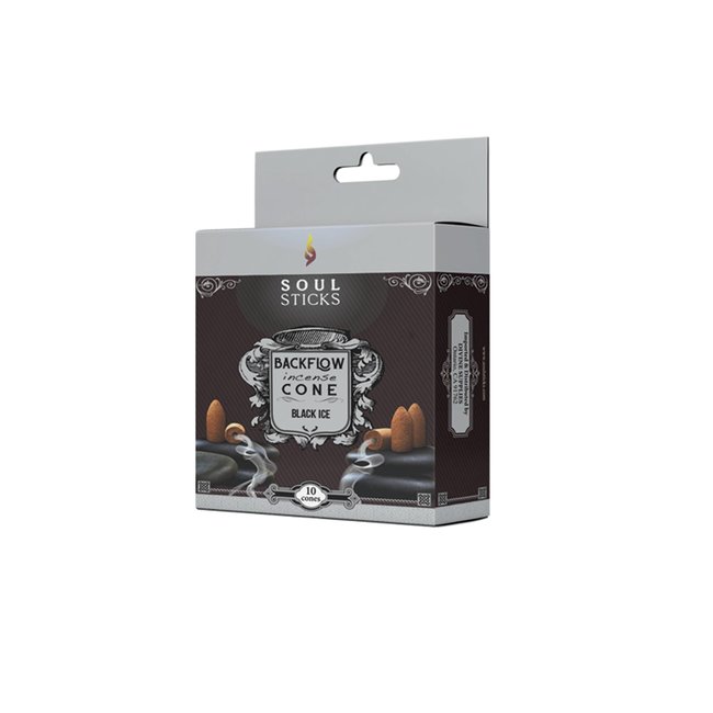 Black Ice Soul Sticks Backflow Incense Cones