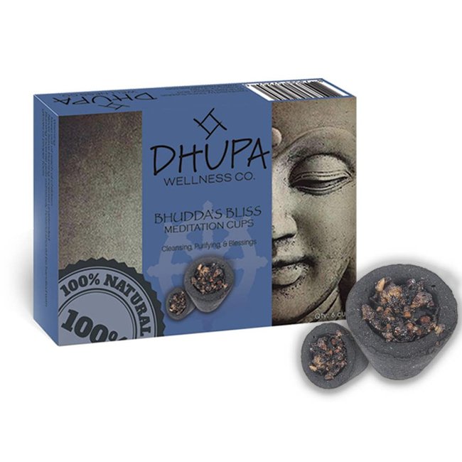 Buddhas Bliss Natural Incense DHUPA Smudge Cups Pack of 6