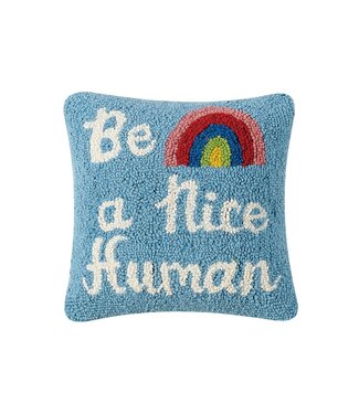 Peking Handicraft Be A Nice Human Hook 12"x12" Pillow