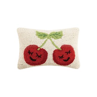 Peking Handicraft Cherries Hook 8"x12" Pillow