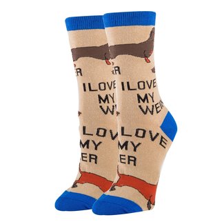 Oooh Yeah Sock's I Love My Weiner Woman's Crew Socks