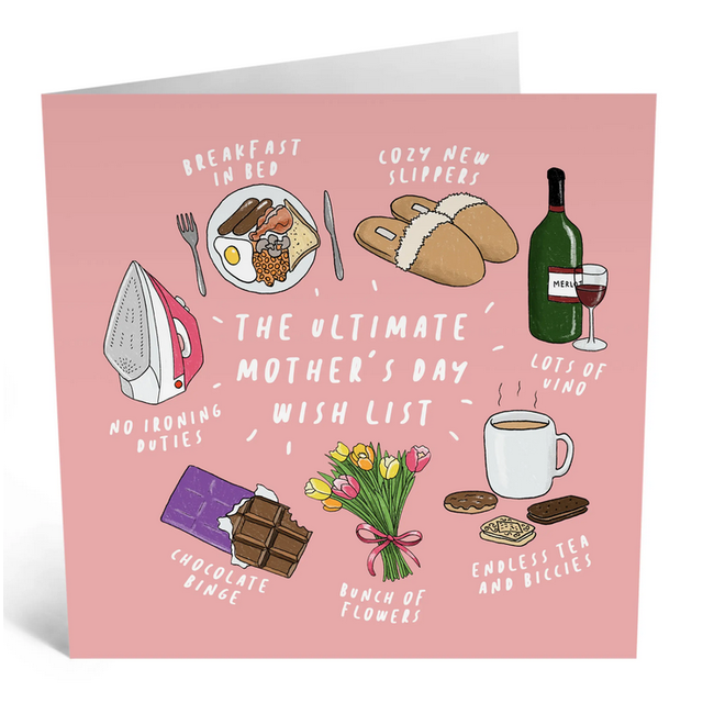Mother's Day Wishlist Card: Blank Inside for Your Personal Touch!