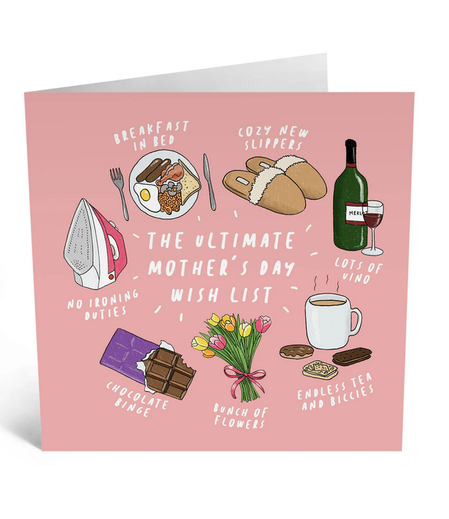 Mother's Day Wishlist Card: Blank Inside for Your Personal Touch!