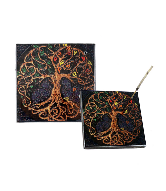 Tree of Life Wooden Incense Holder