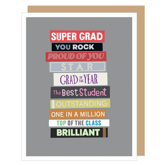 Stack of Books Graduation Greeting Card