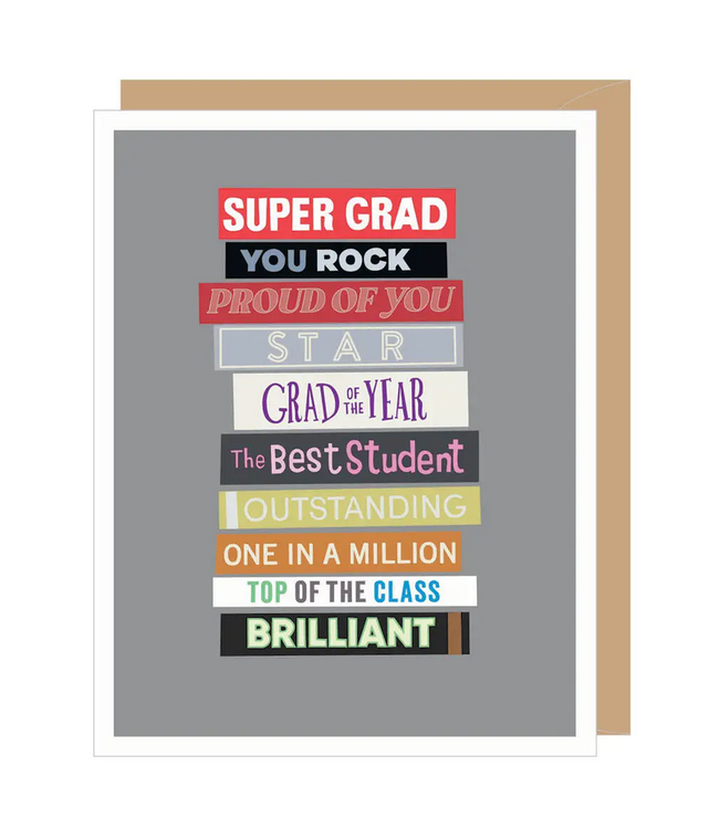 Stack of Books Graduation Greeting Card
