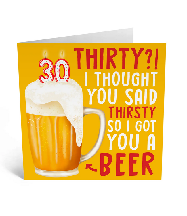 Thirty Thirsty Beer card