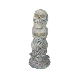 Designs by Deekay Inc. Stacked Skull Heads Incense Stick and Cone Burner