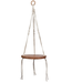Macrame Plant Holder With Wood Base