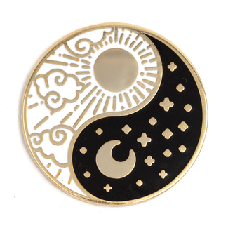 These Are Things Yin Yang Sun and Moon Enamel Pin
