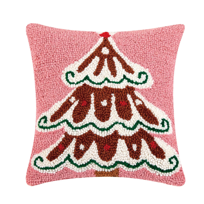 Gingerbread Trees With Swirls M/2 Hook Pillow
