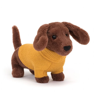 JellyCat Inc. Sweater Sausage Dog Yellow