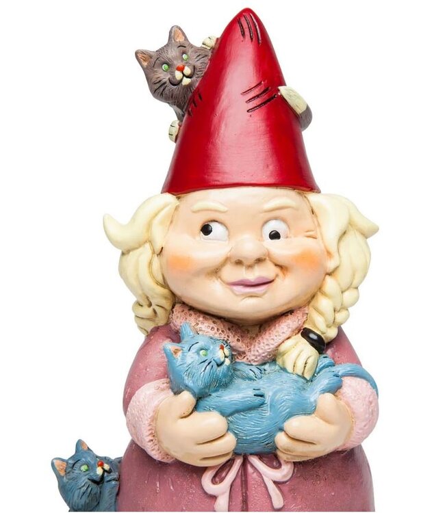 Crazy Cat Lady Gnome: Pawsitively Adorable!