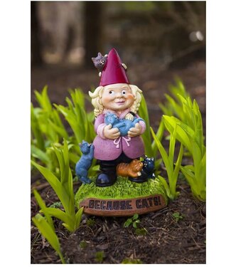 Big Mouth Inc. Crazy Cat Lady Garden Gnome 9"