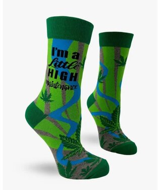 Fabdaz I'm A Little High Maintenance - Funny Women's Crew Socks Featuring Cannabis Leaves