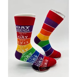 Fabdaz Gay Agenda Men's Novelty Crew Socks