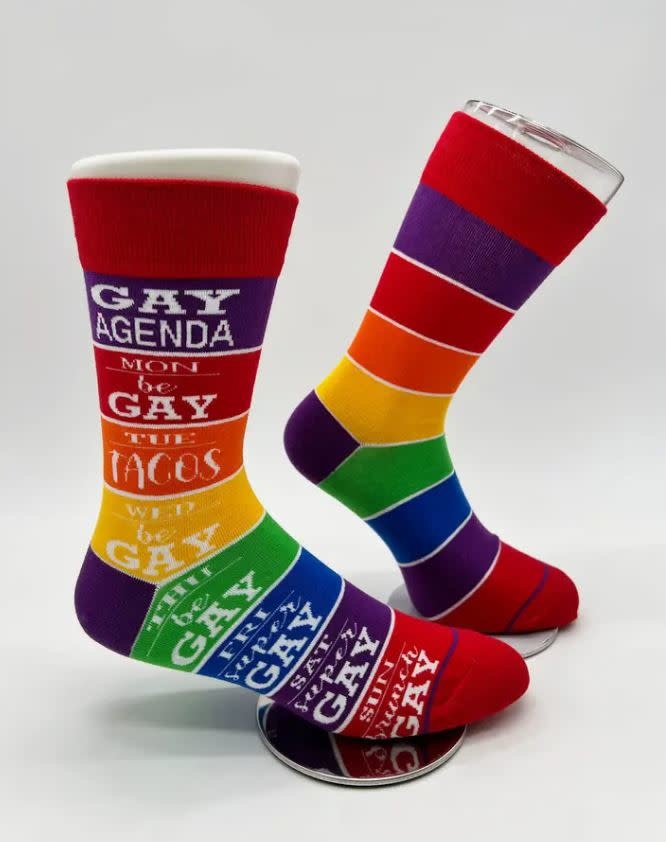 Gay Agenda Men's Novelty Crew Socks