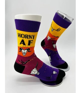 Fabdaz Horny AF Men's Novelty Crew Socks