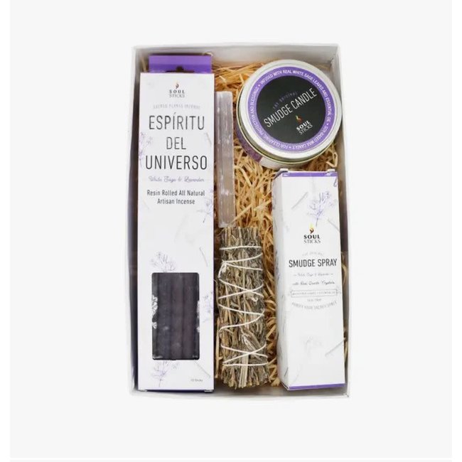 Lavender Shamans Kit Smudge Gift Set in White Box