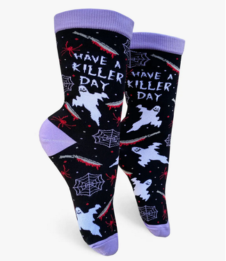 Groovey Things Have A Killer Day Womens Crew Socks
