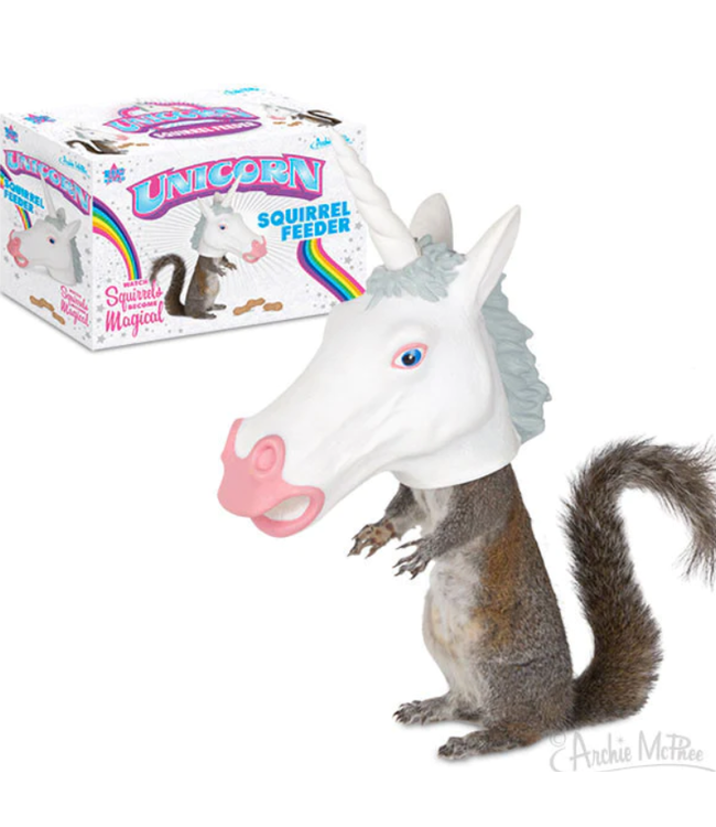 Squirrel Feeder - Unicorn Head: Whimsical Outdoor Décor