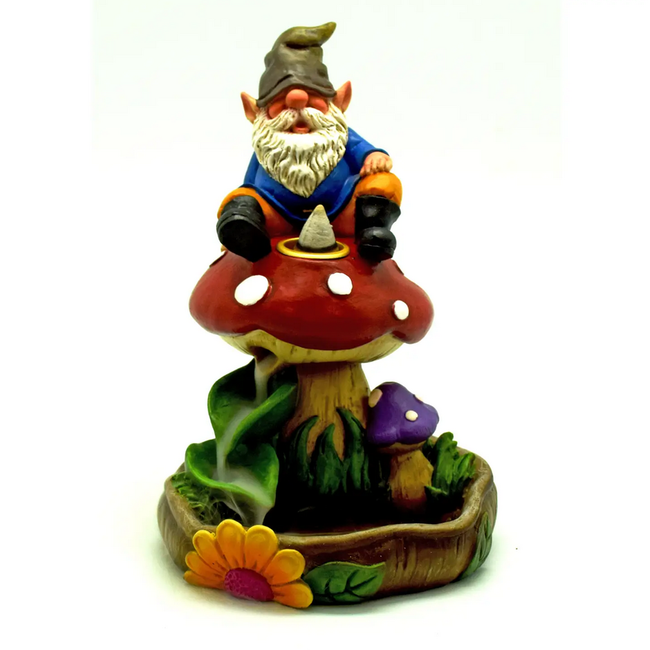 Gnome on Mushroom Backflow Burner: Create a Magical Atmosphere with Aromatherapy