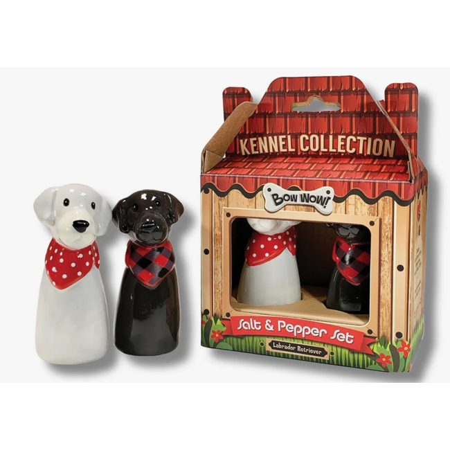 Kennel Club Black and White Lab Salt and Pepper Shakers